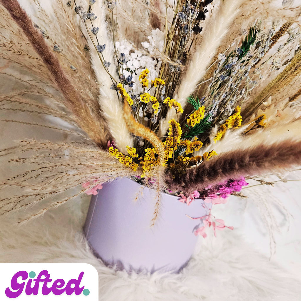 Large Dried Flower Hat Box Bouquet